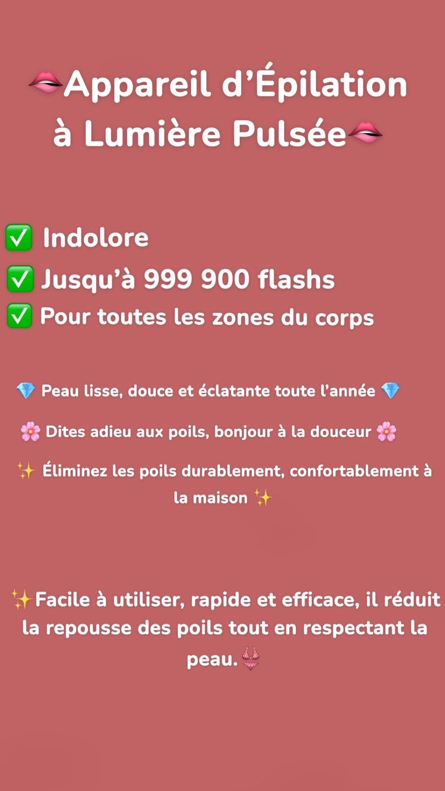 Appareil d'Épilation à Lumière Pulsée 🫦